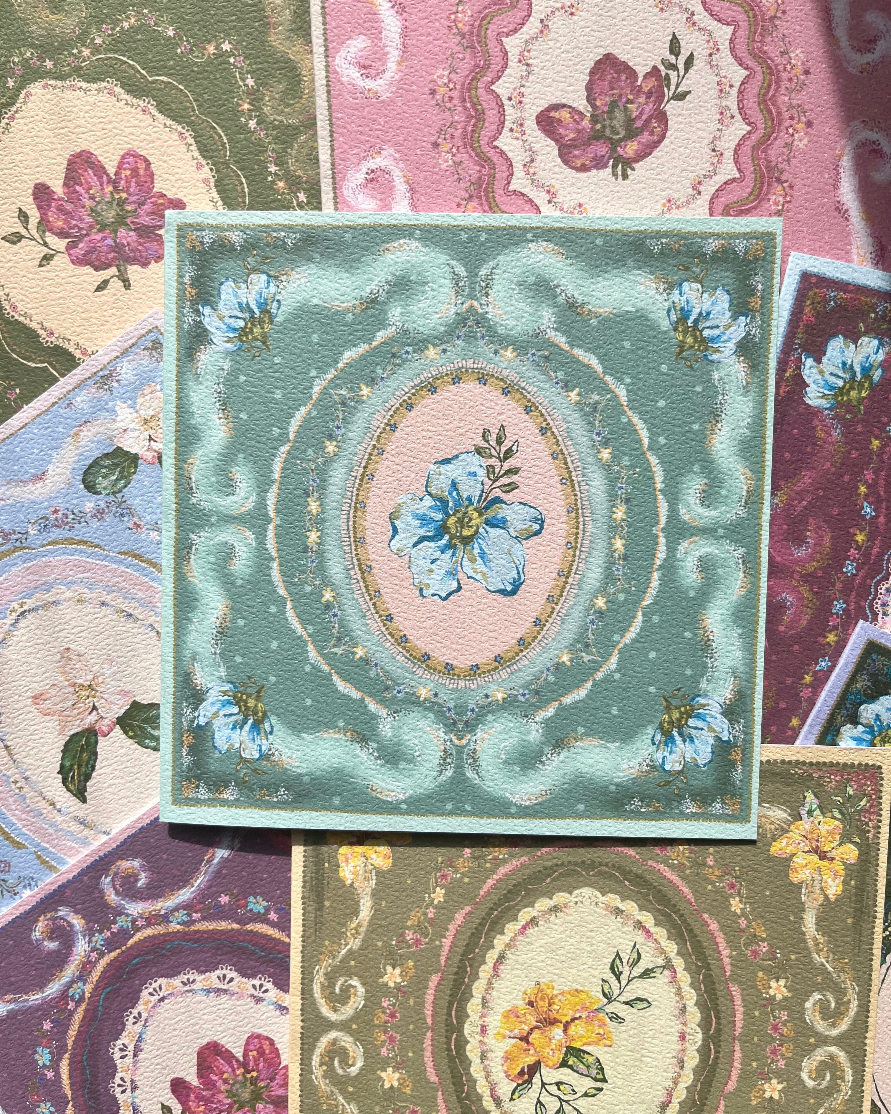 Mystery Vintage Floral Greeting Card Bundle