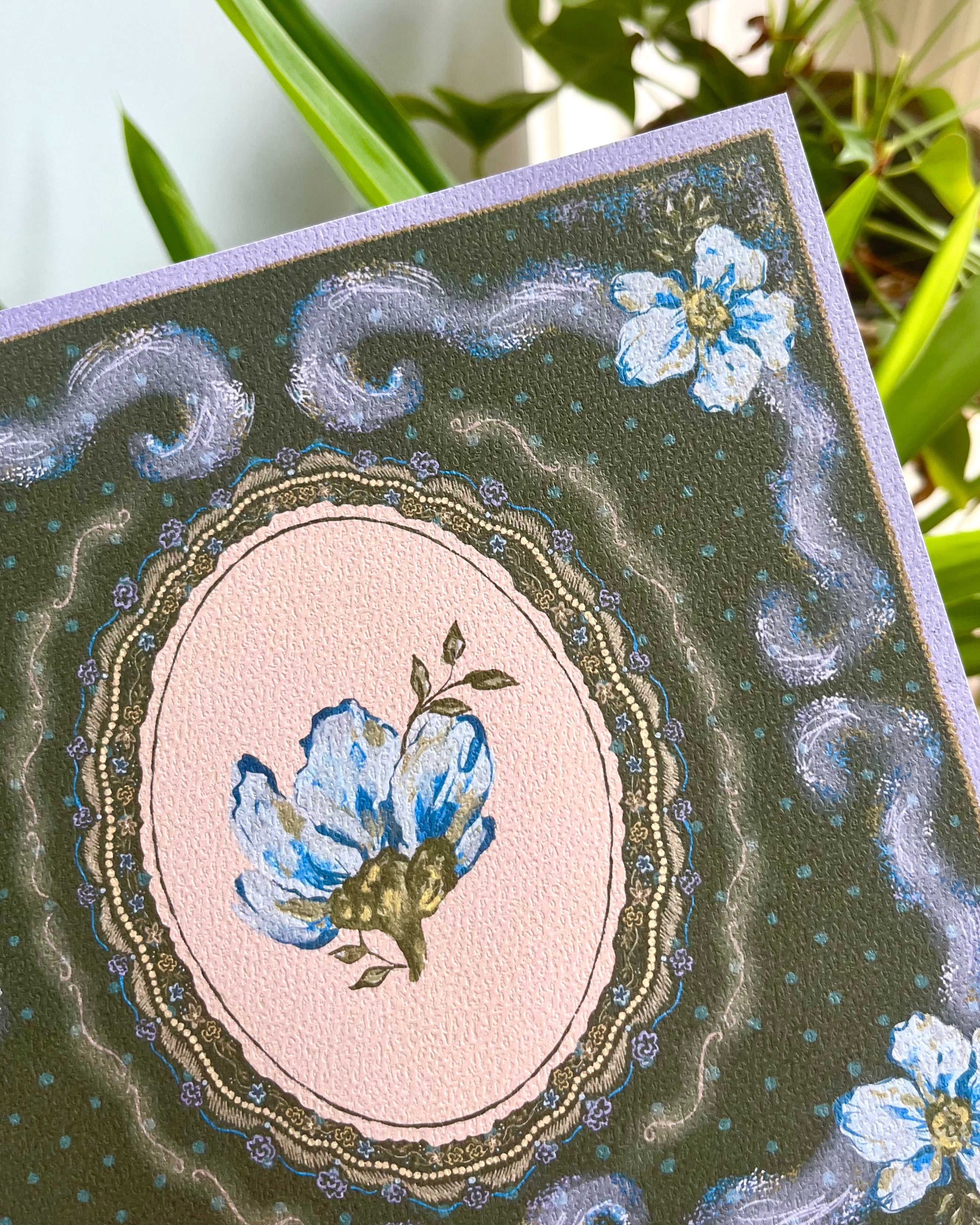 "Verdant Reverie" Vintage Floral Art Print