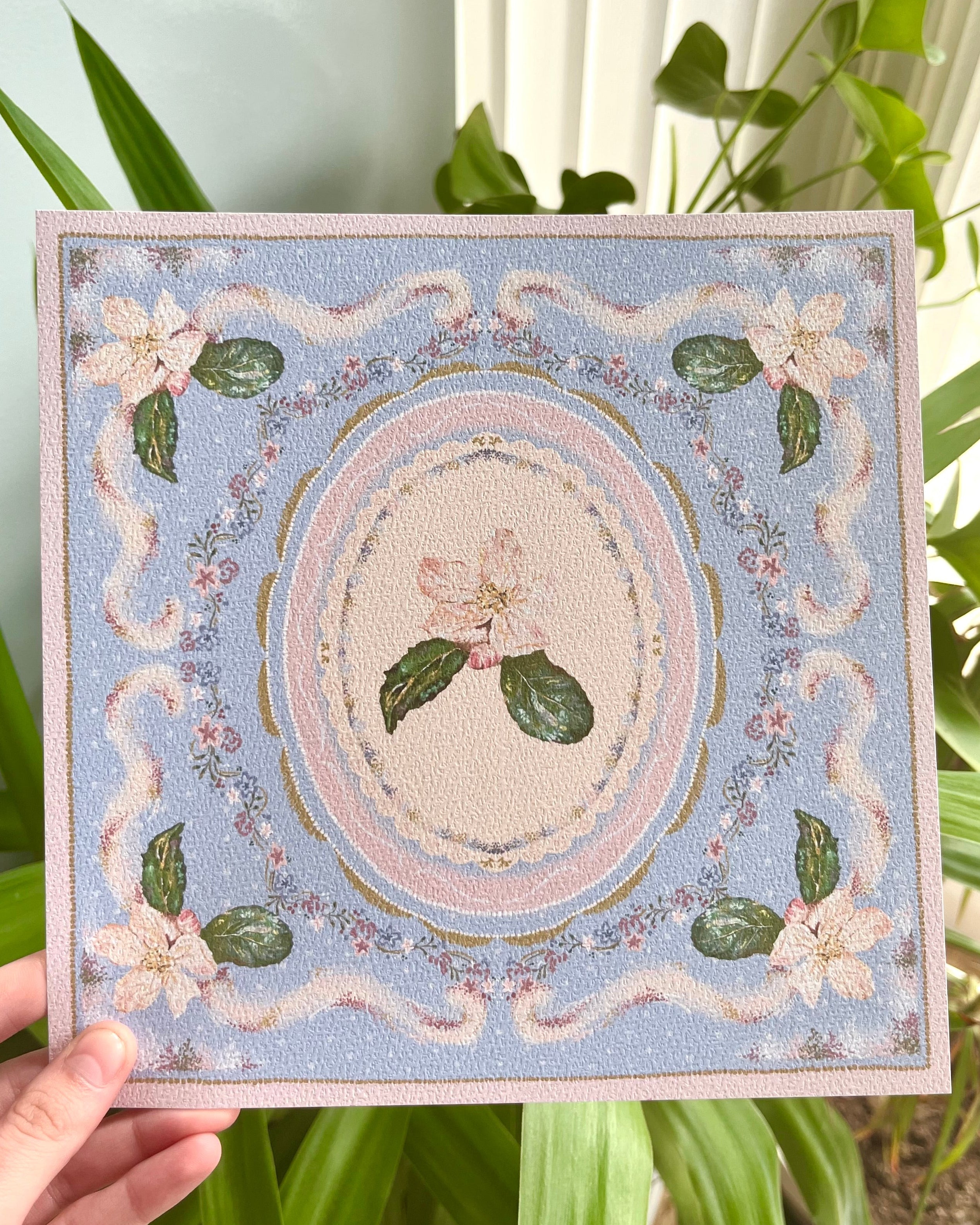 "Periwinkle Reverie" Vintage Floral Art Print