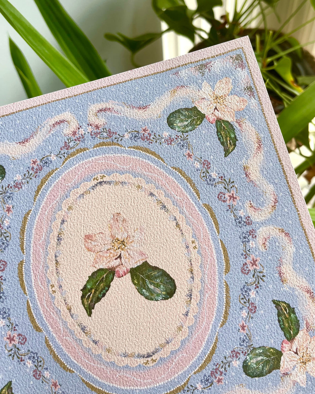 "Periwinkle Reverie" Vintage Floral Art Print
