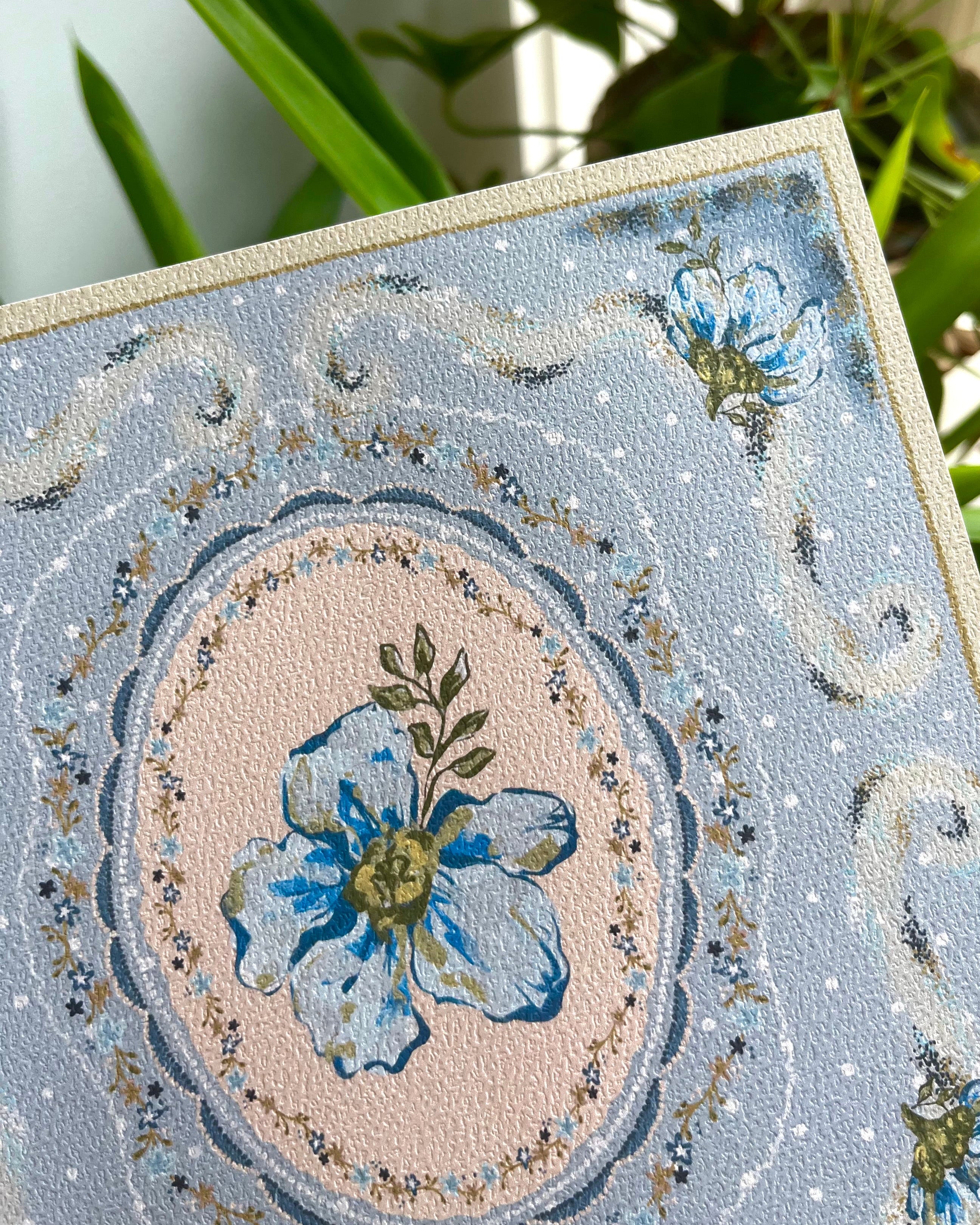 "Mist Reverie" Vintage Floral Art Print