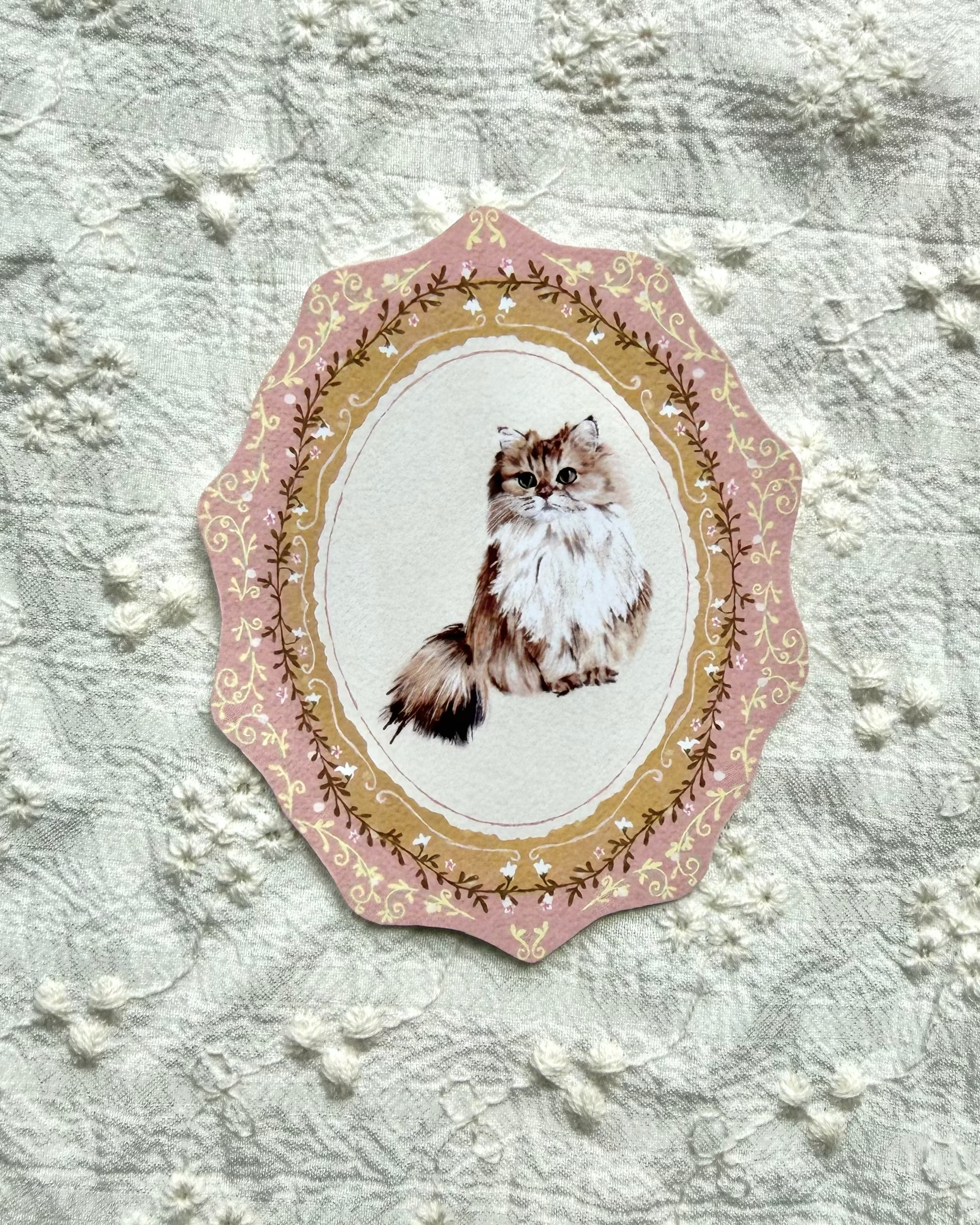 "Lily Reverie" Golden Chinchilla Persian Cat Sticker