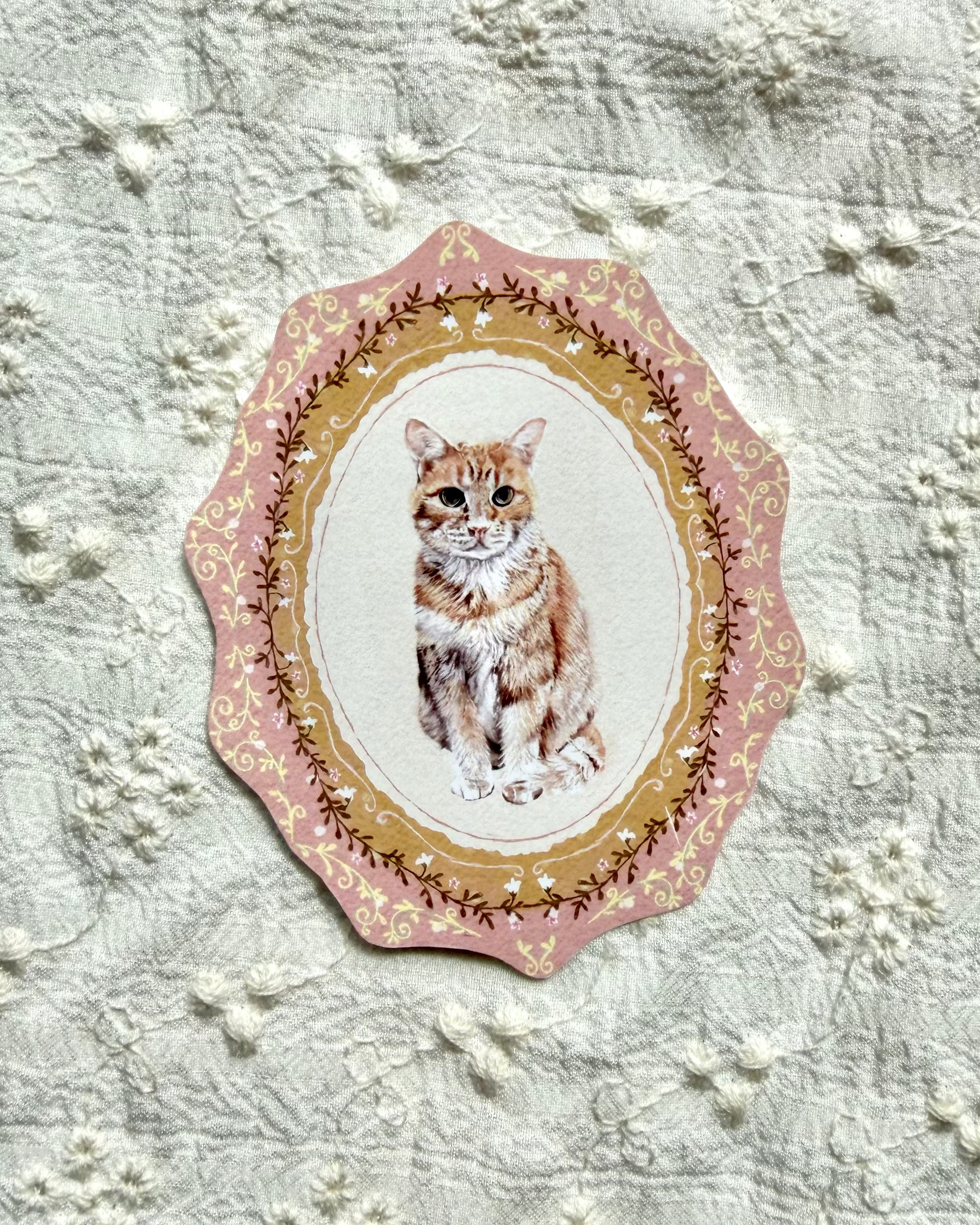 "Lily Reverie" Orange Tabby Cat Sticker