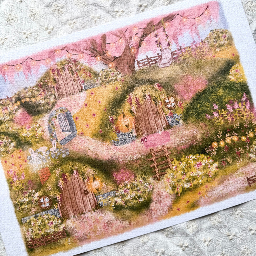 Blossom Hollow - Whimsical Floral Art Print