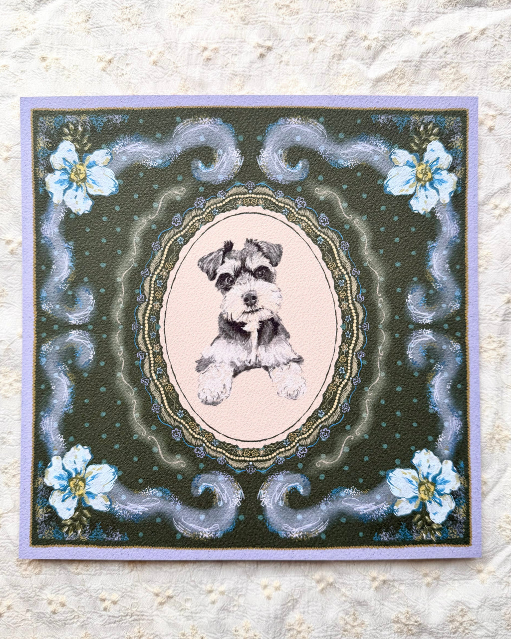 "Verdant Reverie" Miniature Salt & Pepper Schnauzer Art Print