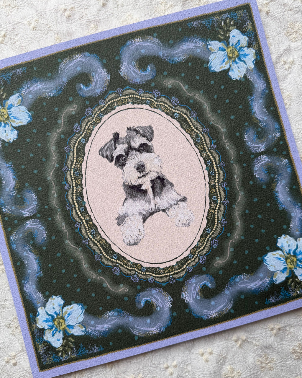 "Verdant Reverie" Miniature Salt & Pepper Schnauzer Art Print