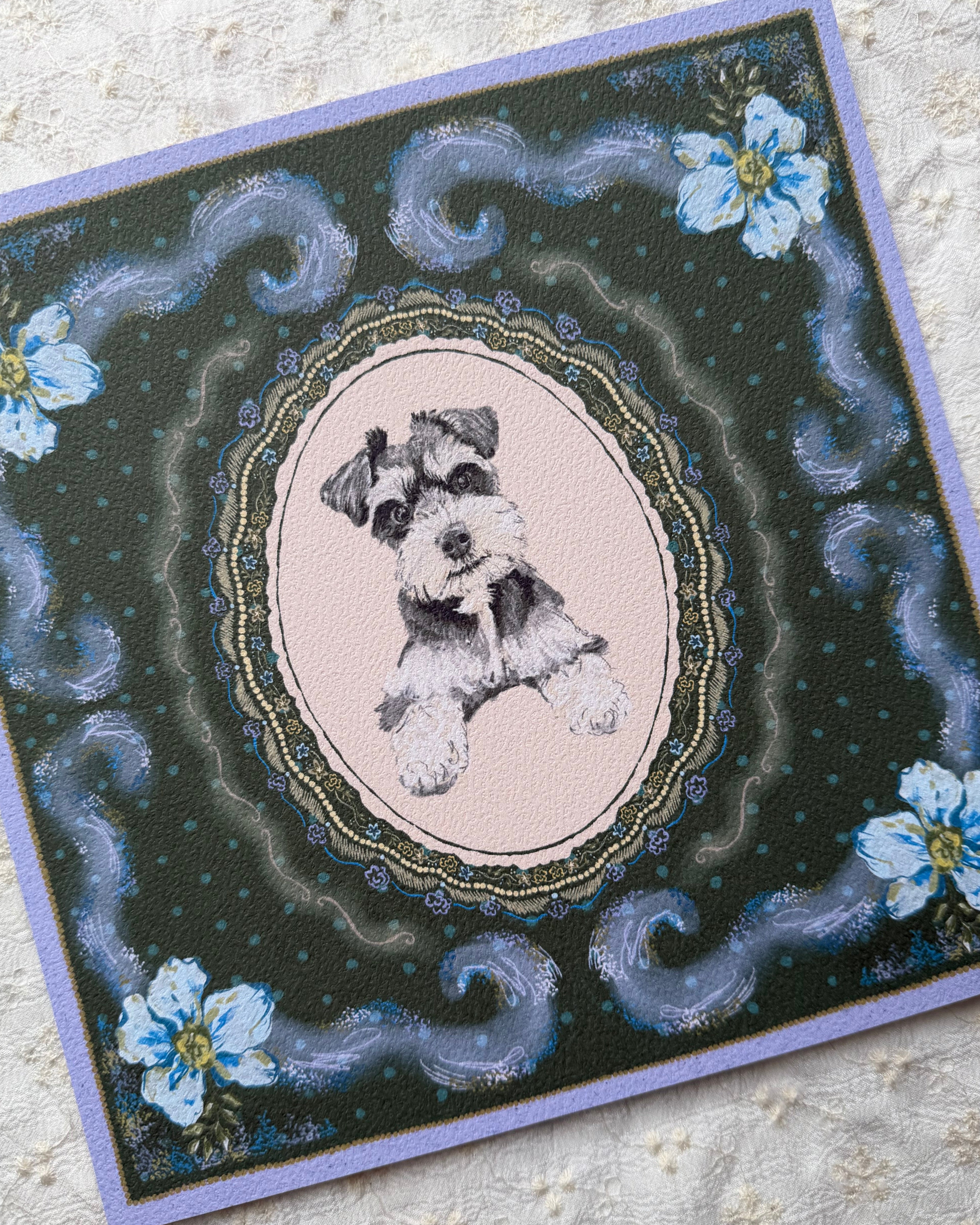 "Verdant Reverie" Miniature Salt & Pepper Schnauzer Art Print