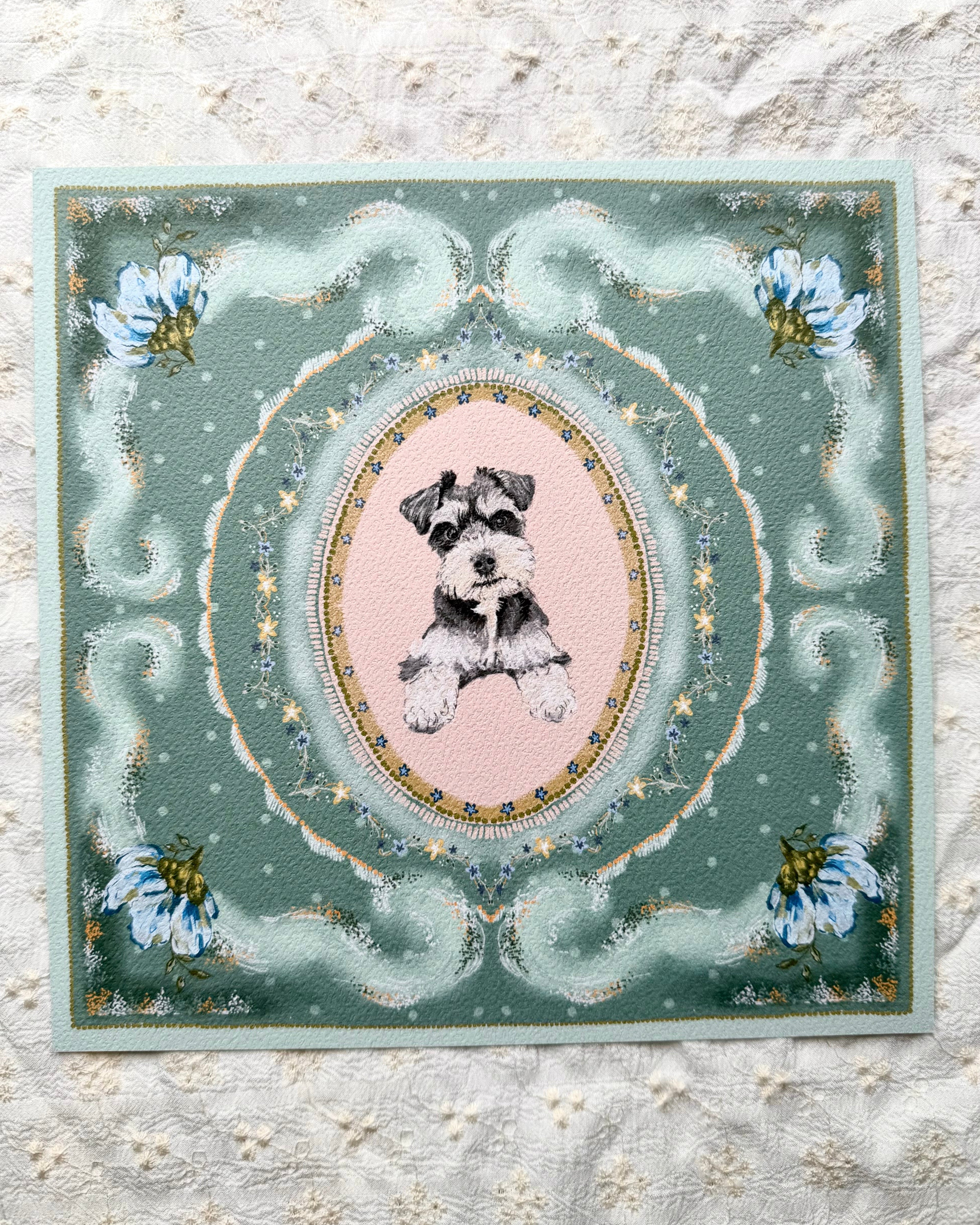 "Willow Reverie" Miniature Salt & Pepper Schnauzer Art Print