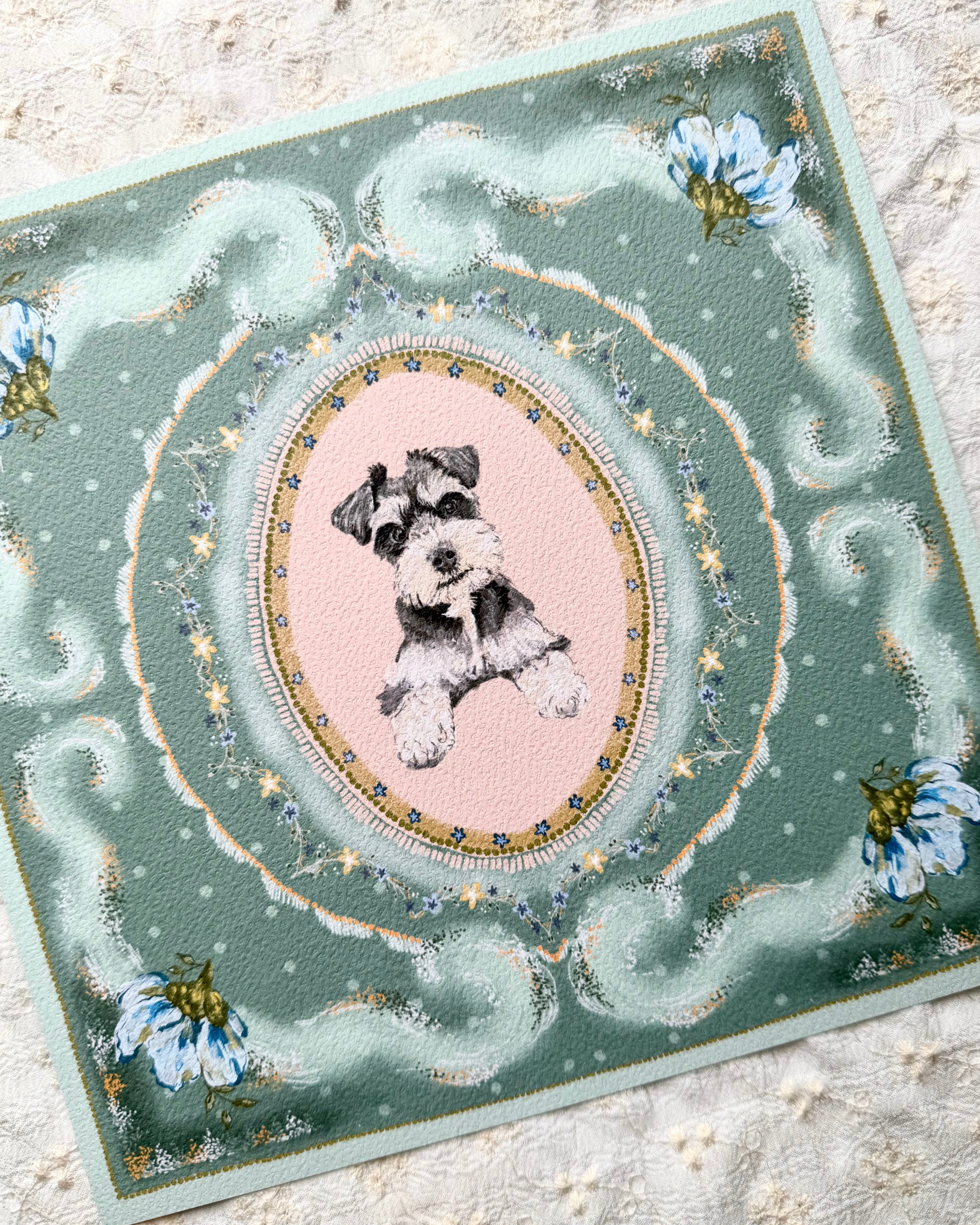 "Willow Reverie" Miniature Salt & Pepper Schnauzer Art Print