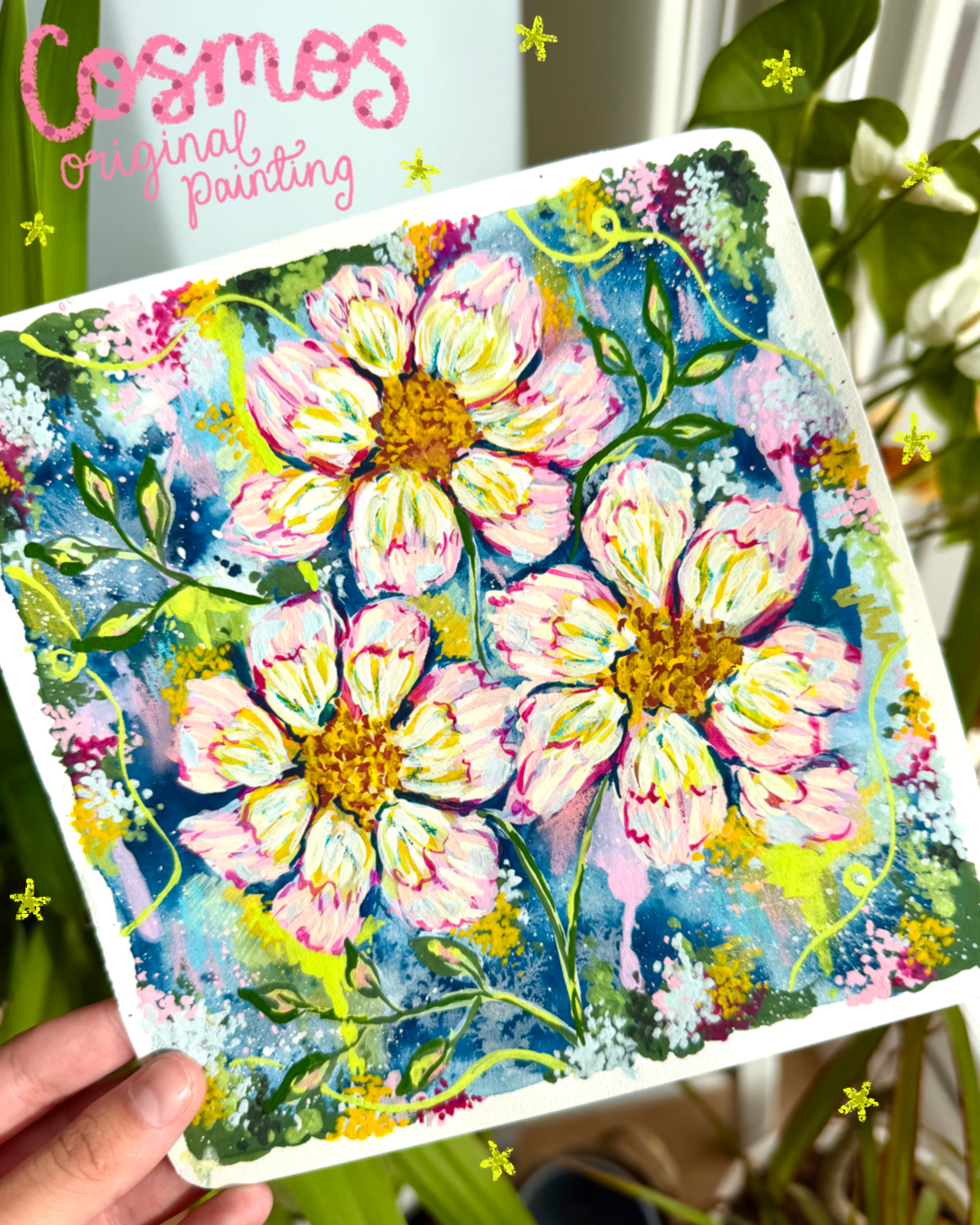 "Cosmos - Floral Study" Original Painting