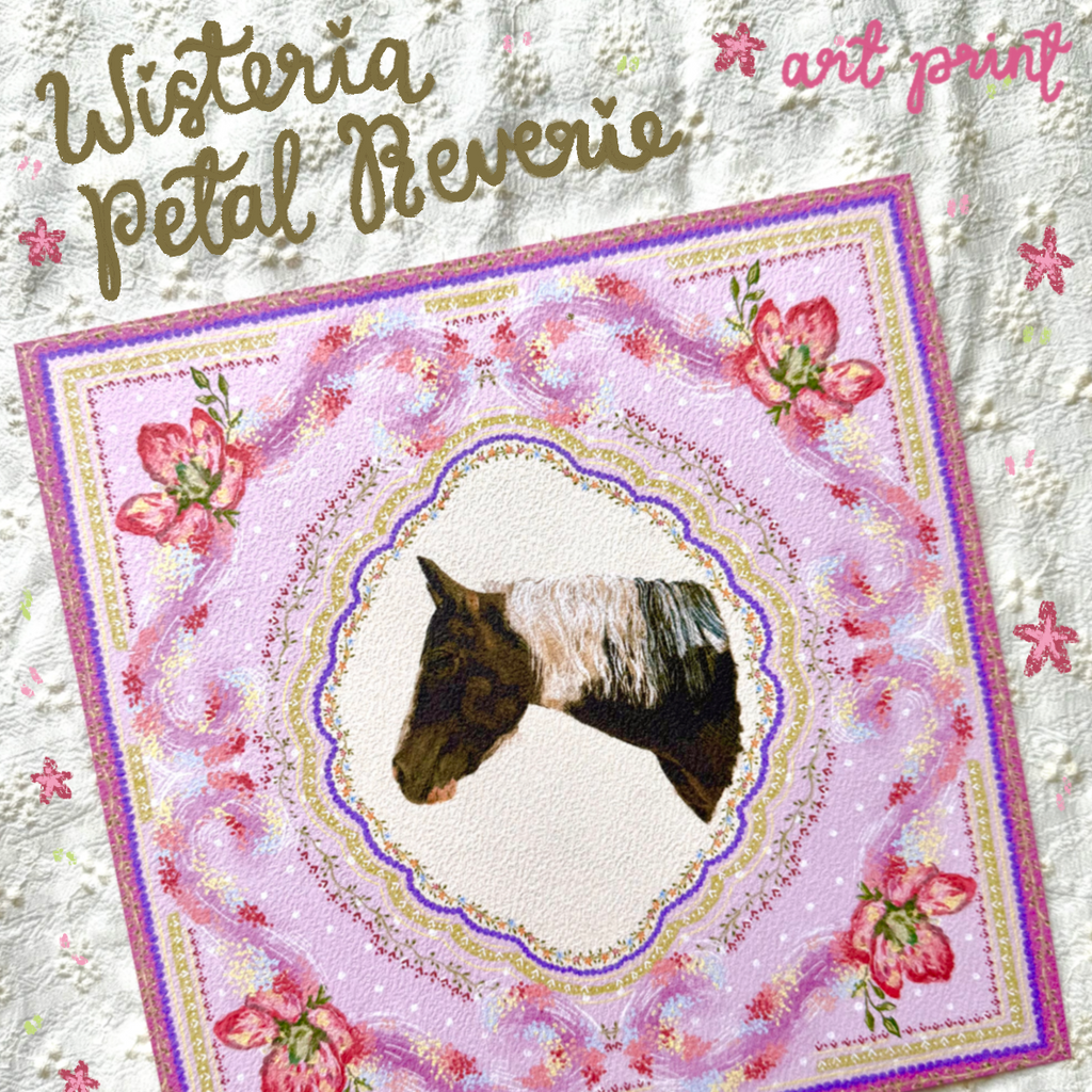"Wisteria Petal Reverie" Bay Gypsy Cob Art Print
