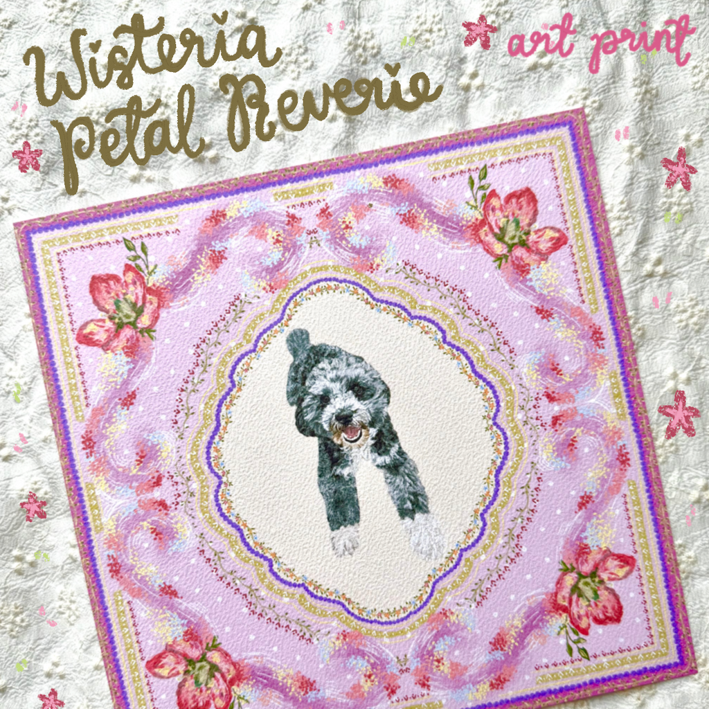 "Wisteria Petal Reverie" Blue Merle Cockapoo Art Print