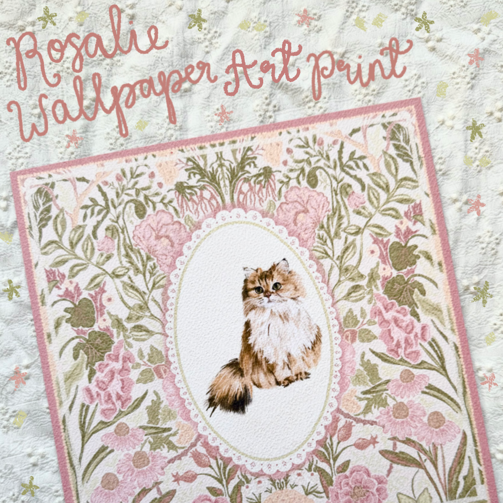 "Rosalie Wallpaper" Golden Chinchilla Persian Cat Art Print