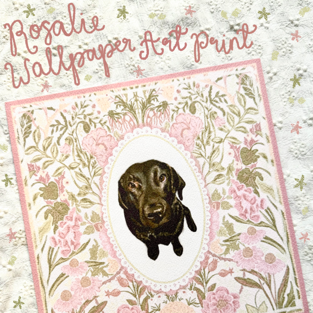 "Rosalie Wallpaper" Black Labrador Retriever Art Print