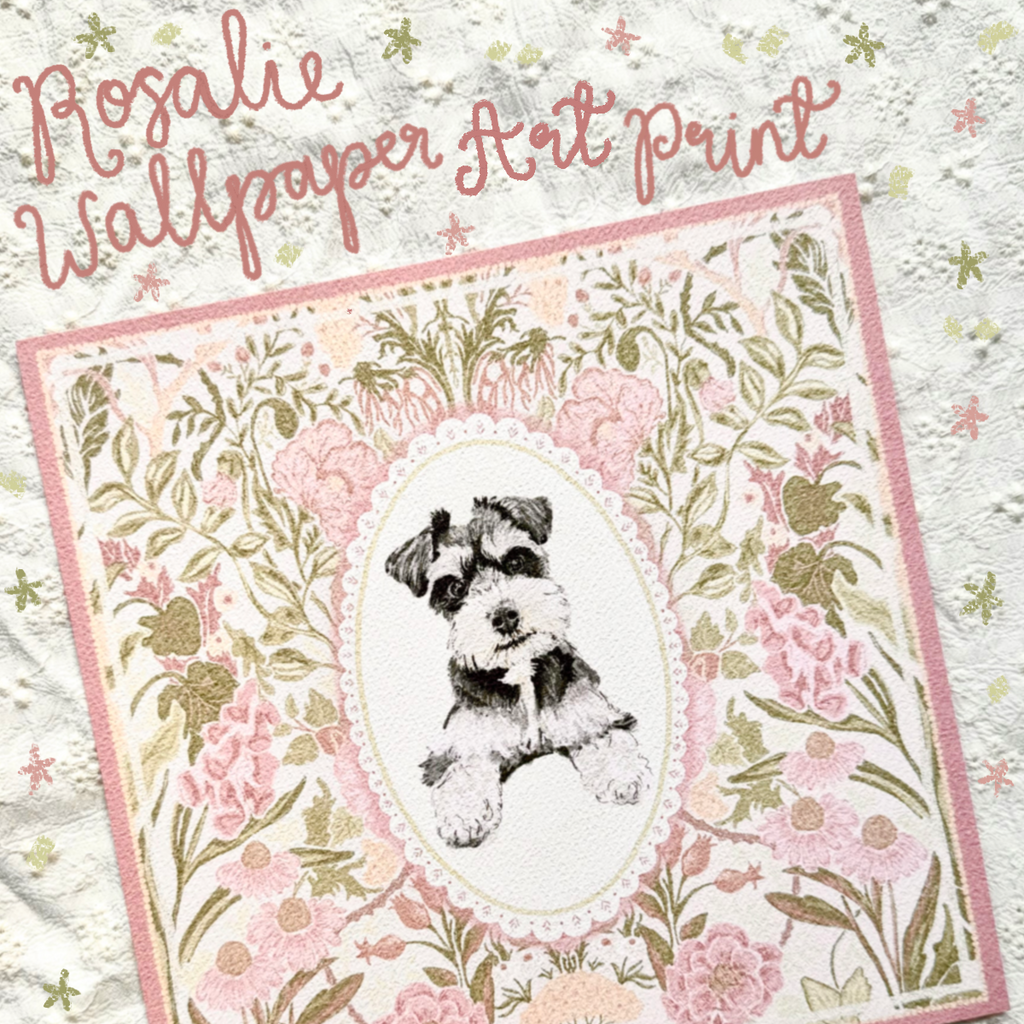 "Rosalie Wallpaper" Miniature Salt & Pepper Schnauzer Art Print