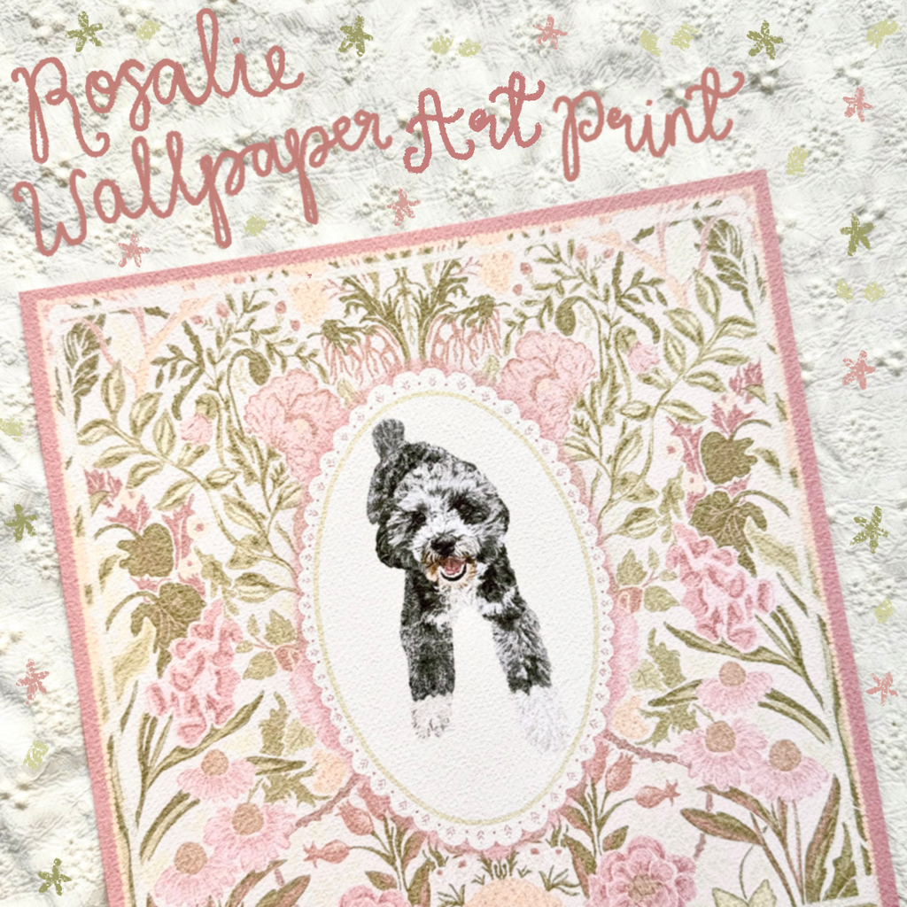 "Rosalie Wallpaper" Blue Merle Cockapoo Art Print