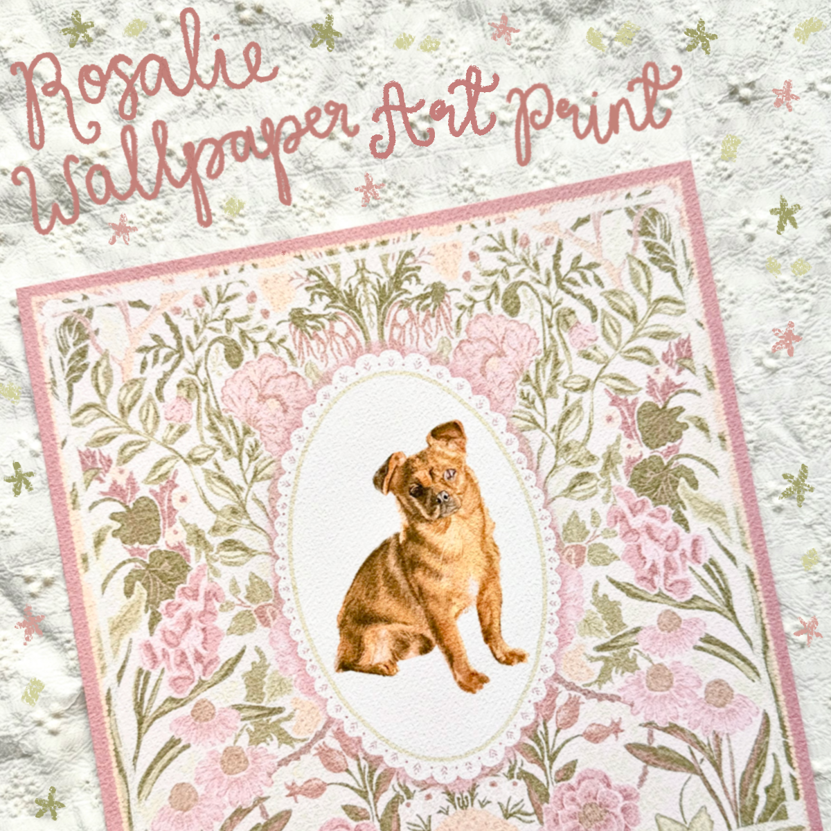 "Rosalie Wallpaper" Fawn Smooth Coat Chihuahua Art Print